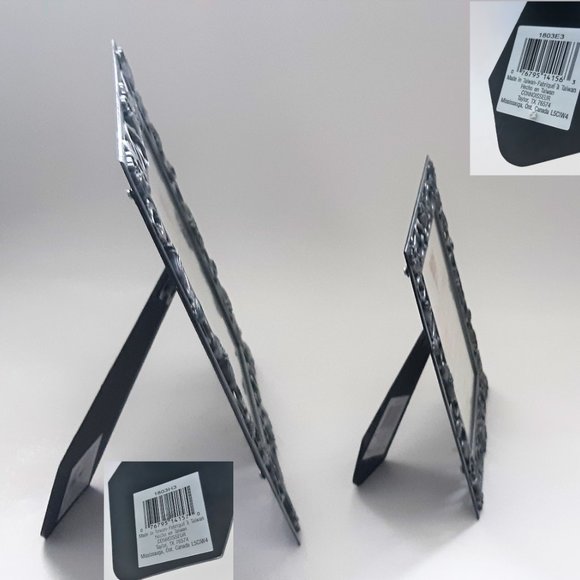 Metal Matching Pair Photo Frames Art Nouveau Style Tulips Ornate NOS Connoisseur - Picture 10 of 10